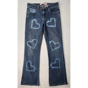 Levis Denizen Totally Shaping Jeans Womens 12M Stretch Bootcut Denim Heart Smile